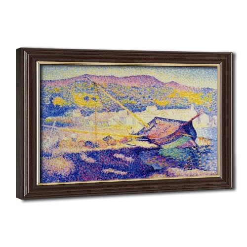 Toile Henri Edmond Cross bateau bleu pour décoration murale salon et bureau
