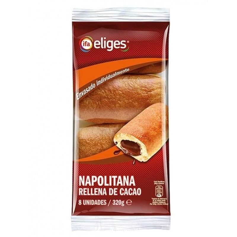 Napolitana Rellena de Cacao - 8 Unidades - 320 gramos