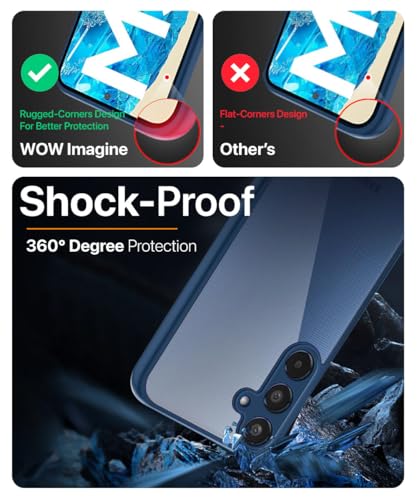 Image of WOW IMAGINE Shockproof Hybrid Back Cover for Samsung Galaxy M35 5G | Hard Slim fit Back Case | PC & TPU | Clear Transparent Case - Blue