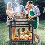 32" Double-Shelf Grill Table, Movable Grill Cart for Ninja - Image 6
