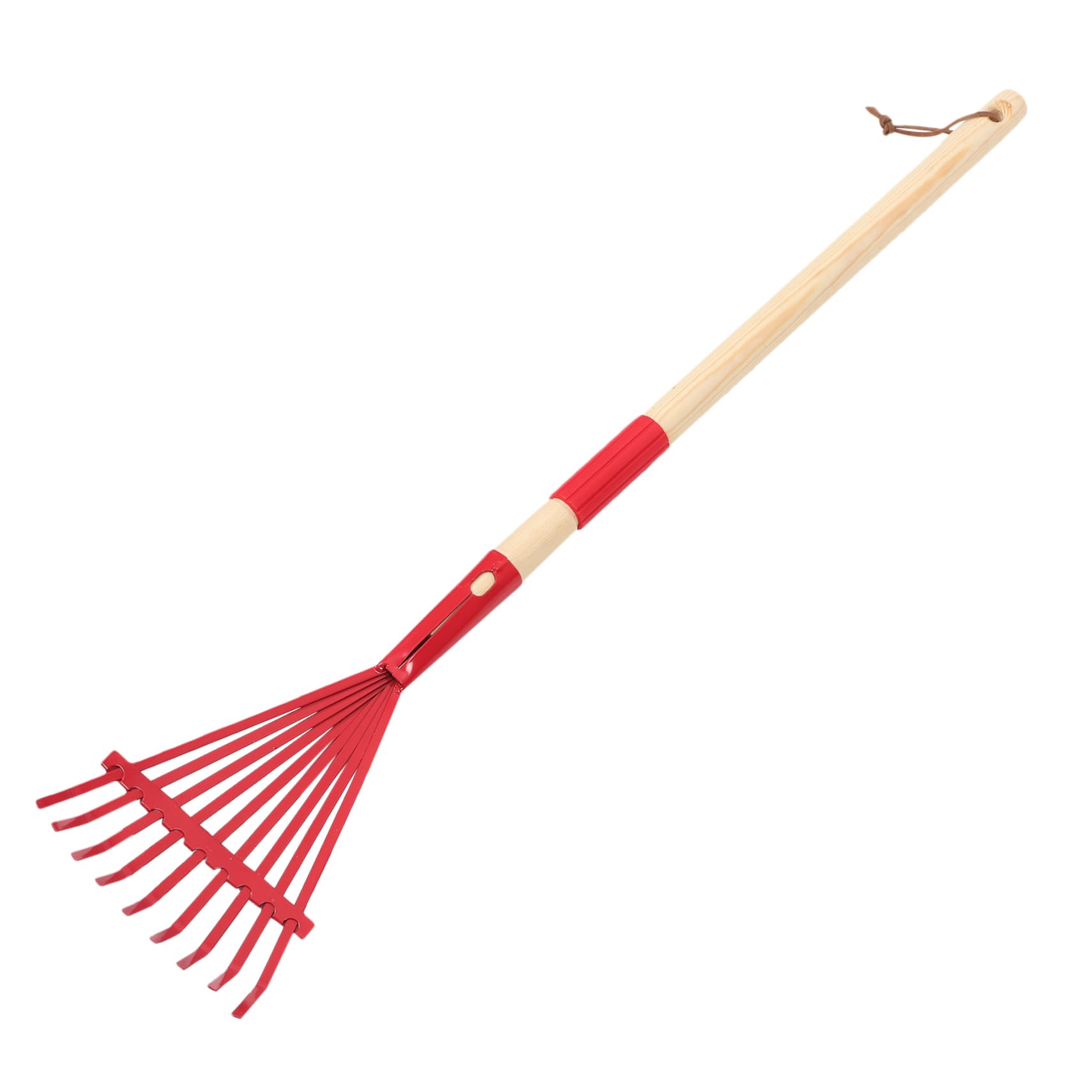 Abaodam 4 Piezas Rastrillo de Madera extraíble césped pequeño púas portátil Plegable rastrillo nivelador de Suelo rastrillo de Mano de jardinería pequeño rastrillo Planchar Rojo