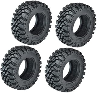 GPM Upgrades GPM 1.33 Inch High Adhesive Crawler Rubber Tires With Foam Inserts for 1/18 4WD TRX4M Ford Broncoï¼ˆ97074-1ï¼‰/ TRX4M Land Rover Defenderï¼ˆ97054-1ï¼‰/ SCX24 Rc Cars (TRX4MZSP25A-BK)