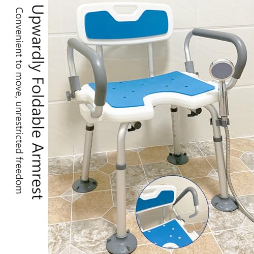 Chaise de douche légère 5 en 1 multifonctions avec dossier rembourré