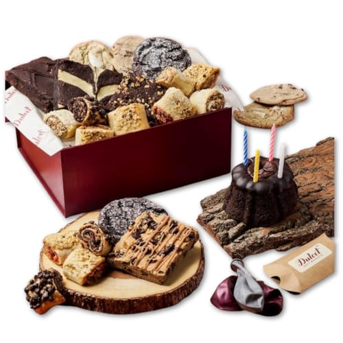 Dulcet Happy Birthday Gift Basket-Chocolae Bundt, Walnut Brownies,Chocolate Chip Fudge,Chocolate...
