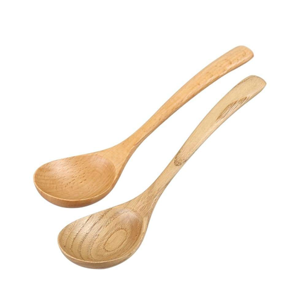 Byfri Beech Wood Large Wooden Spoon Long Handle Soup Spoon Ladle Big Salad Dessert Spoons Japanese Tablespoon Wooden Cutlery Tableware