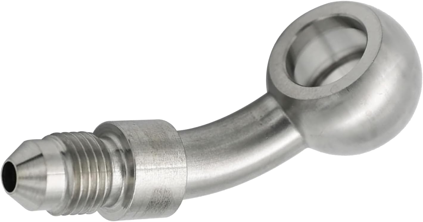 45 Degree Stainless Steel 3AN Male to 10mm M10 Banjo Brake Hose Fitting Adapter for AN3 PTFE Brake Hose Line