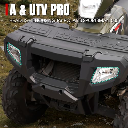 Image of A & UTV PRO Headlight Housing for Polaris Sportsman 500 2005-2010, Head Light Covers for Polaris Sportsman 500 HO EFI TOURING 2005-2010, 2PCS