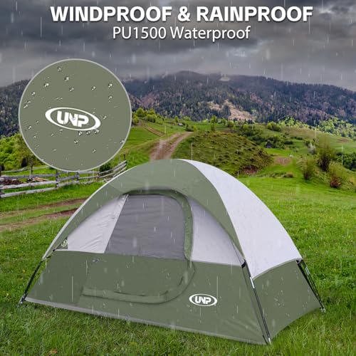Image of Camping Tent 2-4 Person, Waterproof Windproof Tent with Rainfly Easy Set up-Portable Dome Tents for Camping