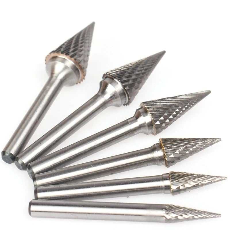 1/6 piezas de brocas de carburo de tungsteno, limas rotativas, cabezales de grabado for tallado de madera, juegos de herramientas manuales for amolar metal.(6Pcs(MX06-MX16))