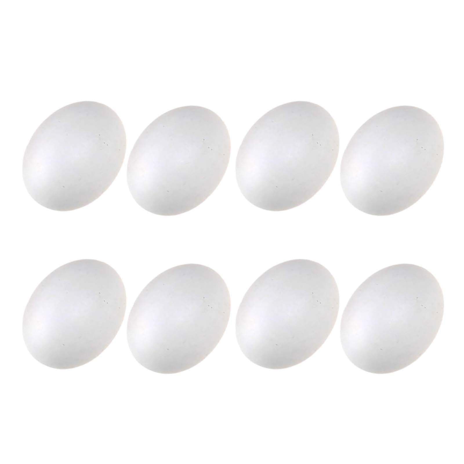 8 Piezas Huevos Falsos de Madera, Huevos Artificiales de Madera, Huevos Falsos Artificiales, Huevos de Madera Artificiales, Huevos de Madera, promueven la Puesta de Huevos (Blanco)