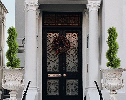 3Ft/35inch Spiral Topiary Artificial Cypress Tree,2 Packs Topiary Trees Artificial Outdoor and Indoor,Front Door Plants,Topiary Trees Artificial Outdoor,Topiaries for Front Porch Set of Two - Thumbnail 4