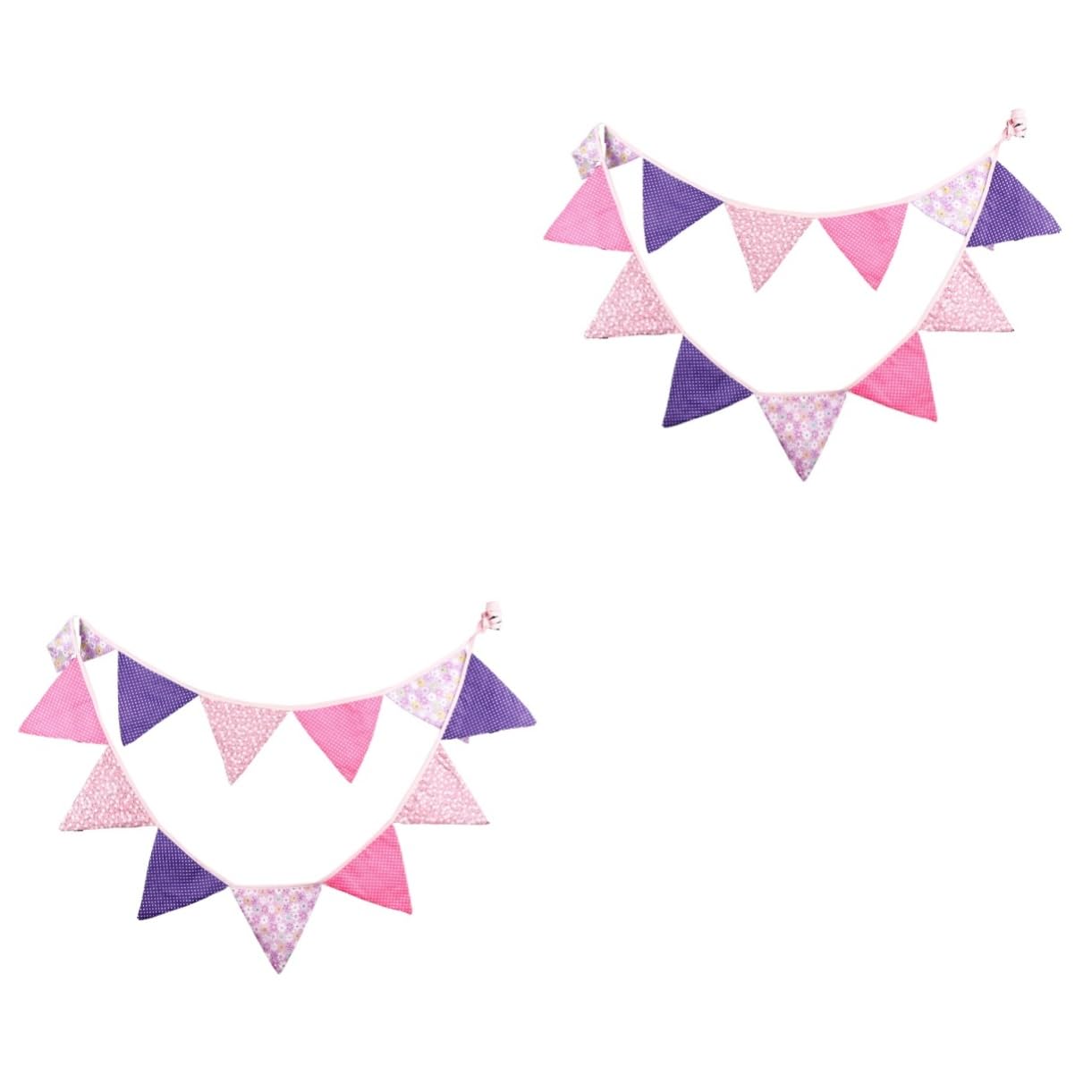 Cabilock 2 Banderines Triangulares Atractivos De Algodón Sólido Para Fiestas Ideales Para Cumpleaños Eventos Festivales Y Decoración.