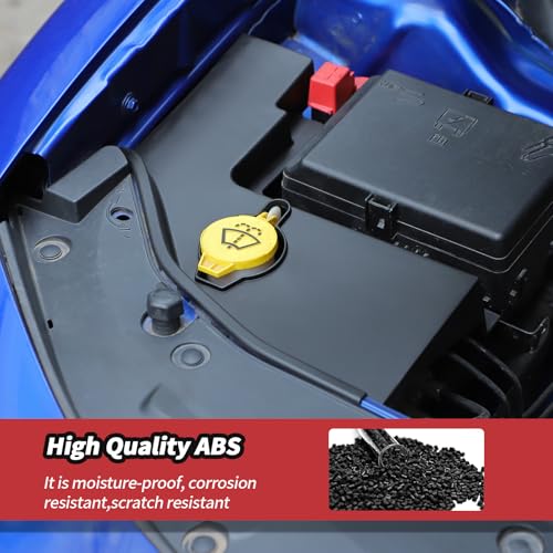 Image of JeCar Black Windshield Washer Tank Engine Bay Dust Cover Accessories for Dodge Charger 2011+ & Challenger 2015+