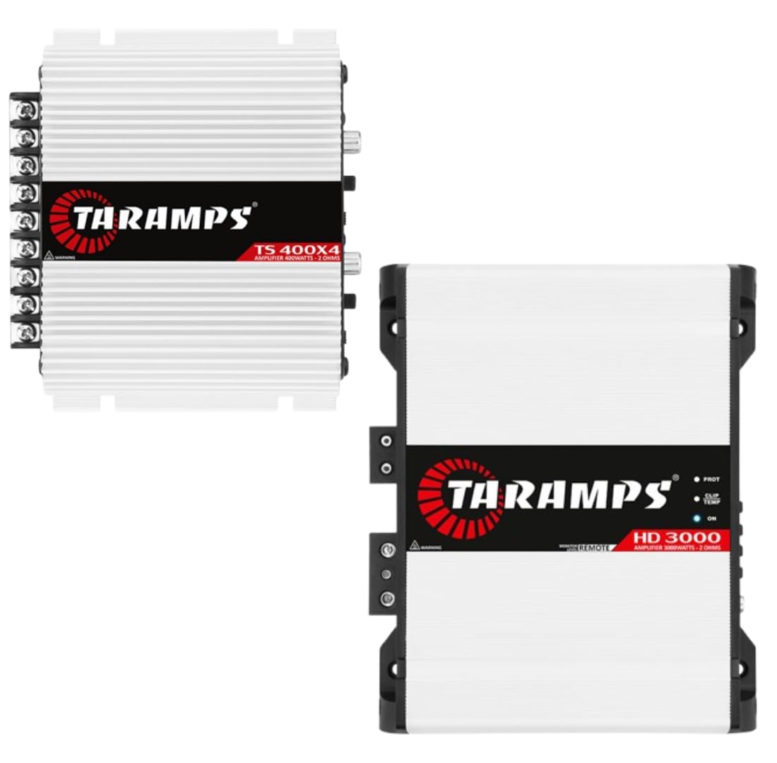 AMPLIFICADOR DE AUDIO PARA AUTO HD 3000 2 ohmios Clase D monobloque amplificador de audio para auto 3000 vatios RMS + Taramps TS 400x4 2 ohmios rango completo 4 canales 400 W RMS