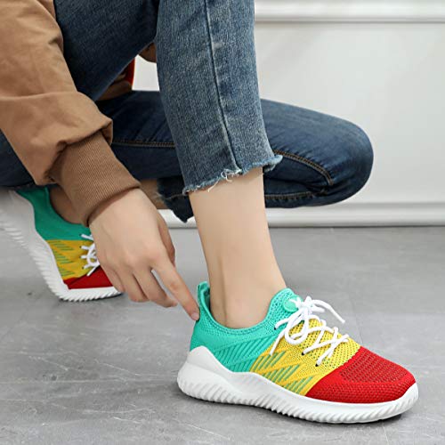 Womens Memory Foam Walking Shoes Lightweight Fashion Sports Gym Jogging Slip on Tennis Running Sneakers Multicolor 7.5 B(M) US