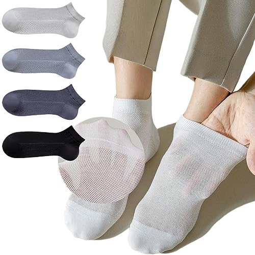 Ankle Socks Ultra Thin Breathable Mesh Dry Fit Low Cut Athletic Running Socks for Men Women 4-7 Pack (Mix02(4 Pairs),Medium)