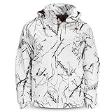 TrailCrest by Treel Men's Tactical Jacket - Insulated & Waterproof Warm Camo Hunting Coat, Snow Camo, Large