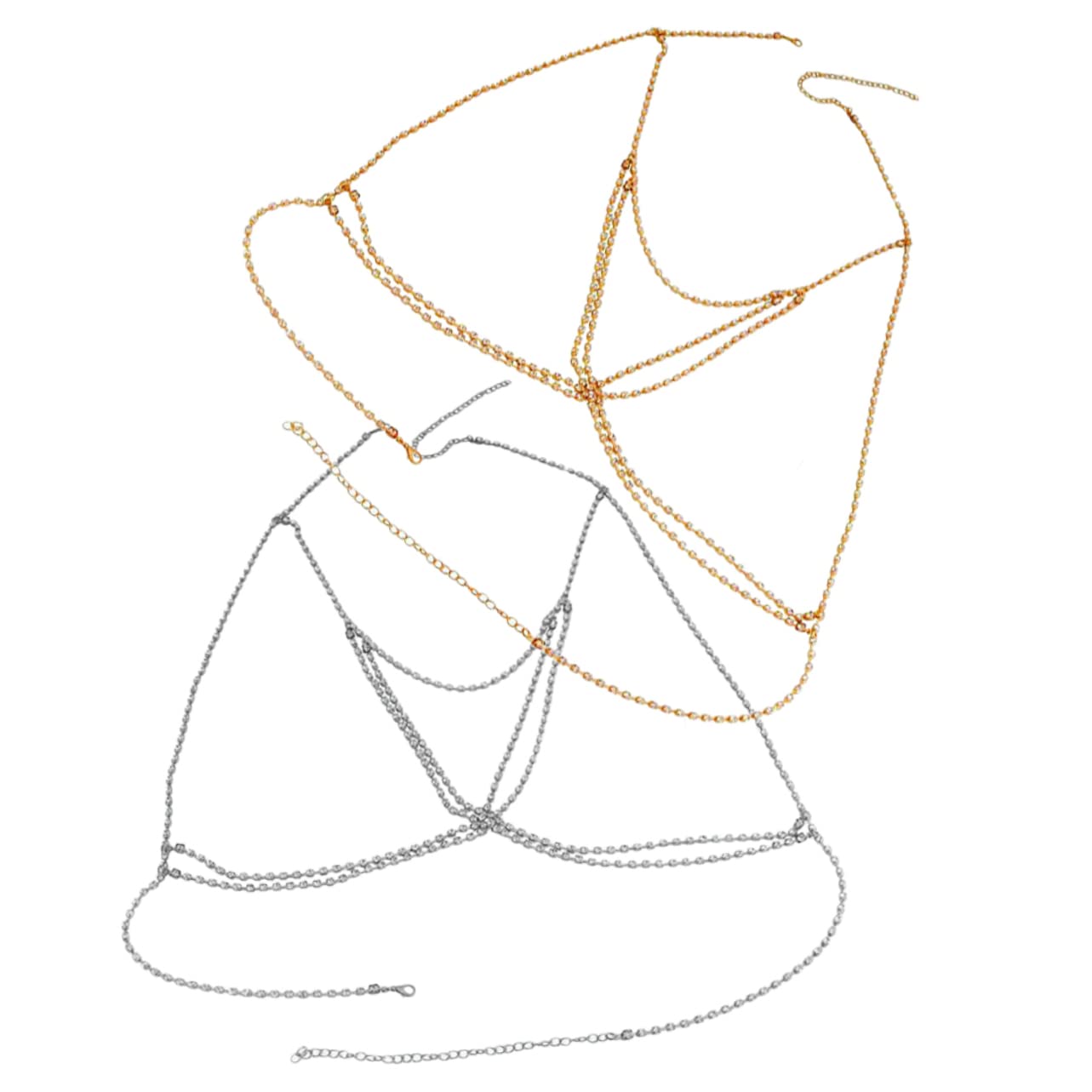 Healvian Collar De La Mitad Cadenas Corporales Para Bikini De Mujer Cuerpo Joyas De Hombro Mujeres De Joyas Para El Pecho Collar De Cadena De Pecho Aleación
