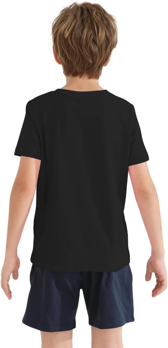 QBK 2T-12Y Boys T Shirts Short Sleeve Tees 100% Cotton Crewneck Soft Basic Summer Top Solid Toddler Kids Tee Shirt - Image 3