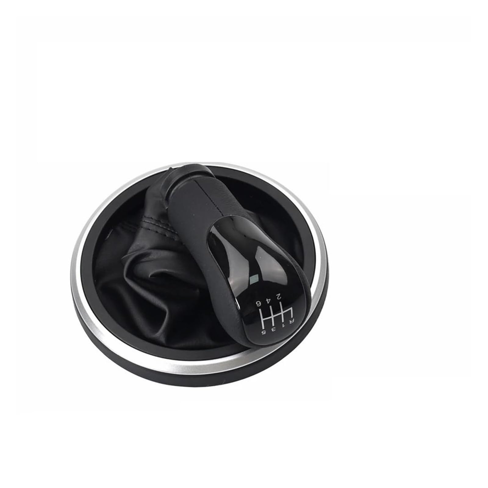 Zncojl Black Car Gear Stick Knob For Ford For Fiesta For Fusion 2002 On 5/6 Speed Car Gear Shift Knob Lever Gaiter No Modification Required