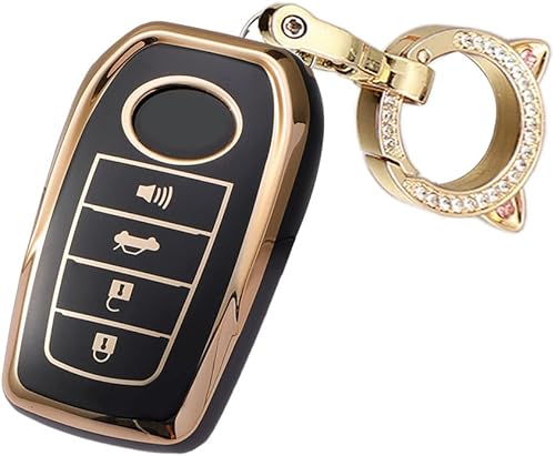 ontto Funda para llavero de 4 botones con llavero compatible con Toyota Land Cruiser 2018 en adelante, funda para llave de automóvil de TPU para