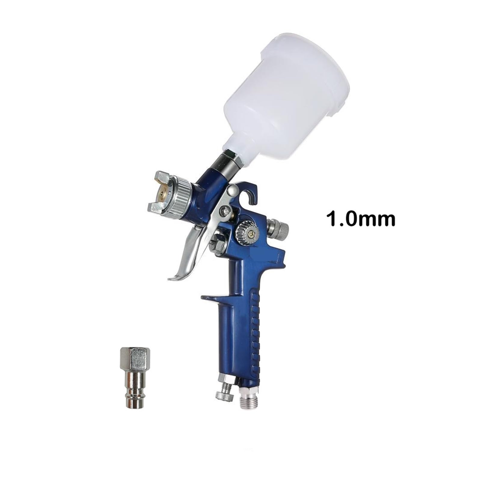 Aerograf 0,8 mm/1,0 mm Mini aerograf Farba Aerograf do Malowania Samochodów Ściennych Dekoracja Paznokci Tort Malowanie(1.0mm Blue)