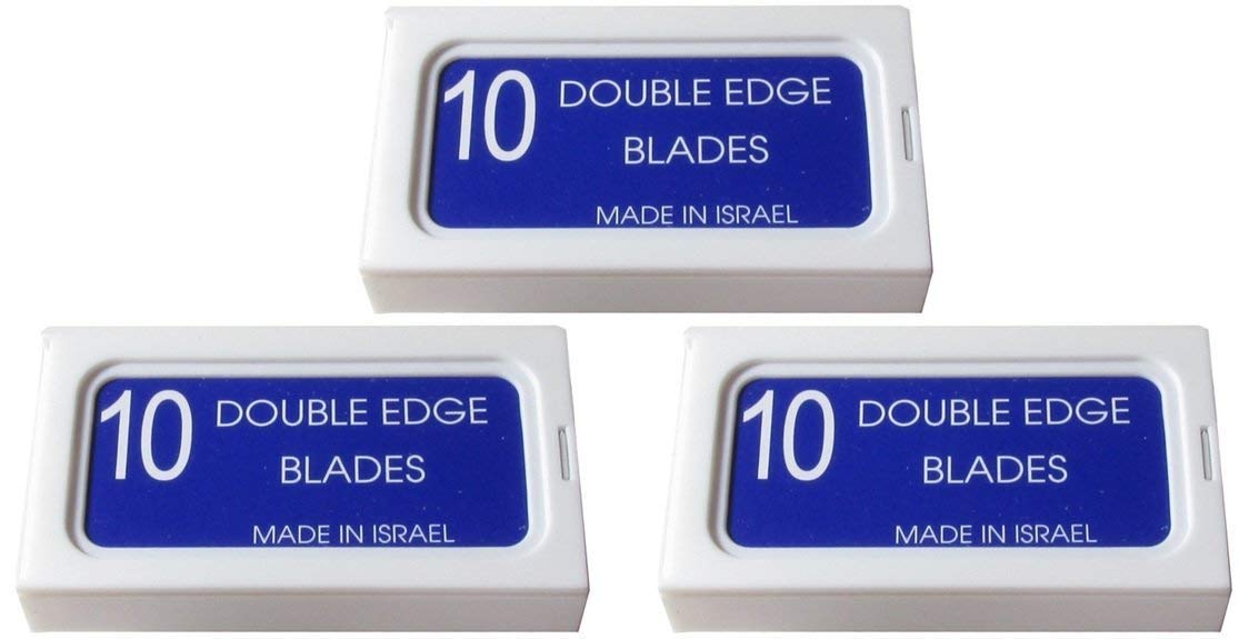 Crystal "SUPER +" Stainless Steel Platinum Coated Double Edge Safety Razor Blades (30 blades)