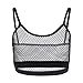 iiniim Sexy Women's Strappy See Through Mesh Bralette Mermaid Sea Shell Crop Tank Top Vest Rave Clubwear Black Fishnet Large