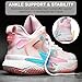 Moodeng Womens Basketball Shoes Breathable Non Slip Sports Shoes Fashion Running Sneakers Supportive Athletic Gym Shoes Pink