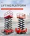 Industrial Hydraulic Scissor Lift Platform, Heavy Duty Steel Construction with Extended Work Platform, Folding Guardrail, Mobile Aerial Work Platform for Warehouse, and Indoor/Outdoor Maintenance