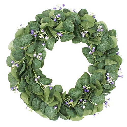Ciieeo Lifelike Holiday Door Wreath Artificial Garland Eucalyptus Leaves Decorative Pendant for Home Weddings Parties Charming Wall Hanging for Year Use