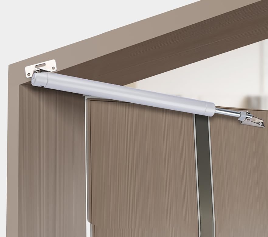 Heavy Duty Door Closer Aluminum Pneumatic Door Closer Side-Mounted Home Fire Door Closer Automatic Door Closer Device Mute Anti-Collision Buffer Rebound Door Closer,3 Styles