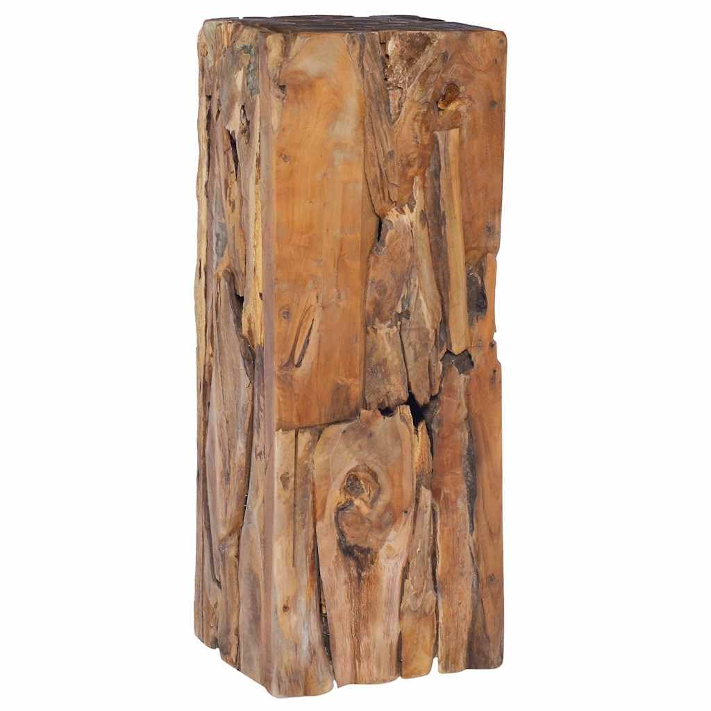 Stolik pomocniczy 30 x 30 x 80 cm, ręcznie wykonany z litego drewna tekowego, uniwersalny stół ozdobny, stolik kawowy, stolik na sofę lub stolik nocny, zajmuje mało miejsca