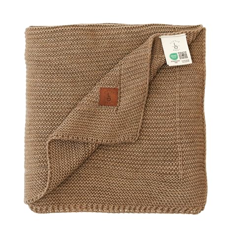 Little Dedi Soft Knit Baby Blanket 30x40 in, Mocha Meringue – Oeko-Tex Certified, Breathable Swaddle & Receiving Blanket for Newborns, Crib & Stroller, Machine Washable