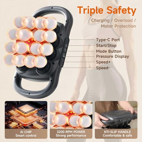 Image of 16-Head Massage Gun Set, Deep Tissue Percussion Massager, Electric Muscle Massager with 9 Adjustable Speeds, Portable for Home, Gym, Office, Travel, Black