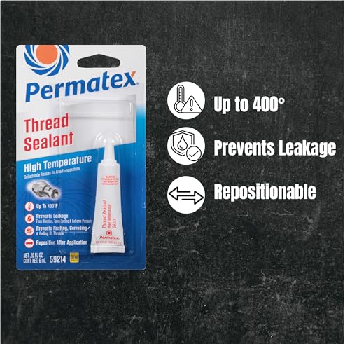 Image of Permatex 59214-12PK High Temperature Thread Sealant, 6 ml (Pack of 12)