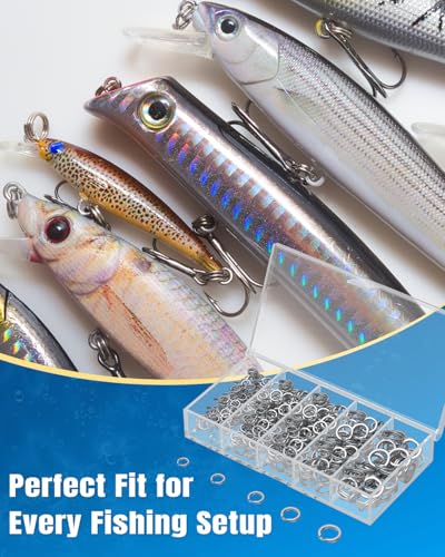 Image of Pawfly 250 Pcs Split Rings and Split Ring Pliers Kit for Fishing