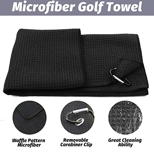 Golf Accessories Kit, 3 in 1 Golf Club Cleaning Kit - Golf Towel, Golf Club Brush, Golf Divot Repair Tool - Golf Accessories Tool Kit - Image 4