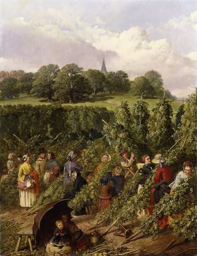 Toile impression tableaux Herring, les cueilleurs de houblon pour une atmosphère douce et sereine