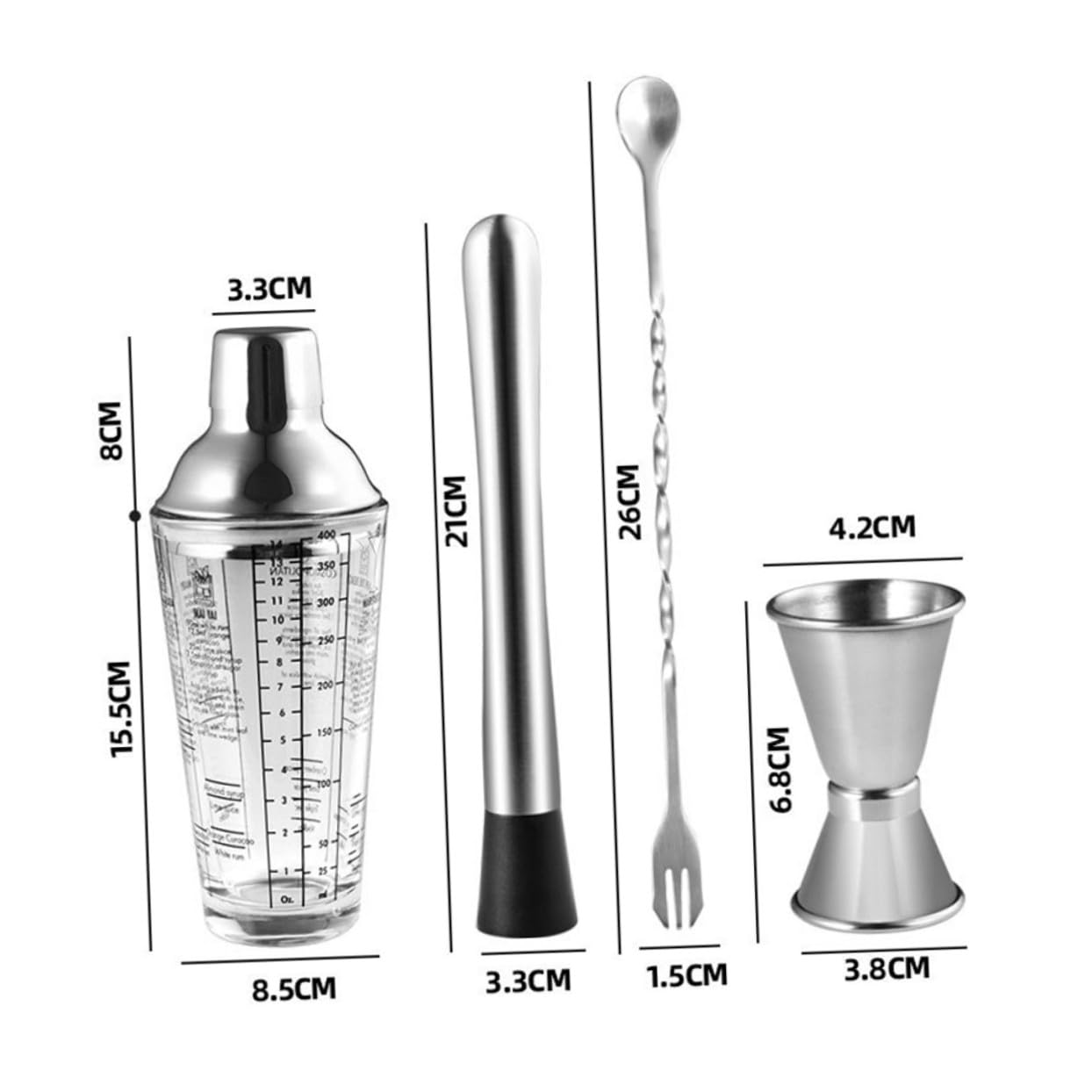 Ipetboom Attrezzature per Mixologia in Acciaio Inossidabile Shaker per Cocktail Strumenti per Cocktail e Mixologia Colore Casuale