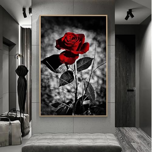Affiche murale moderne avec roses TONGYINLI peinture sur toile de salon 50x70 cm