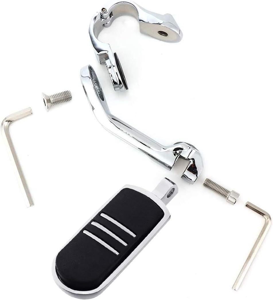 SLMOTO 1.25" 32Mm Long Angled Adjustable Highway Foot Pegs Crash Bar Mount For Harley Davidson Road King Street Glide Fat Boy Iron 883