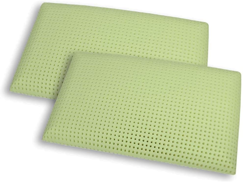 venixsoft Two Memory Foam Pillow (heat sensitive), lympha of Aloe Vera with anti-inflammatory properties-Medical Device Class I, Deduction of 19%-with pillowcase in pure cotton, Made in Italy
