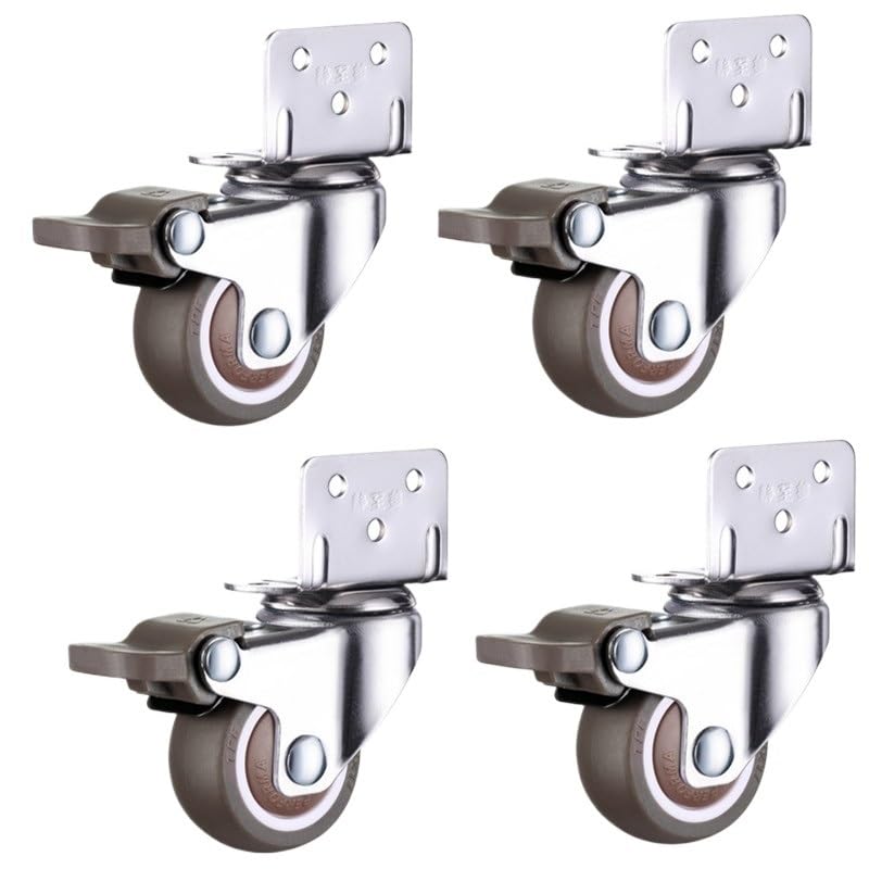 キャスターホイール 4個 家具キャスターホイール ソフトラバースイベルキャスター かなりローラーホイール トロリーベッドホイール 家