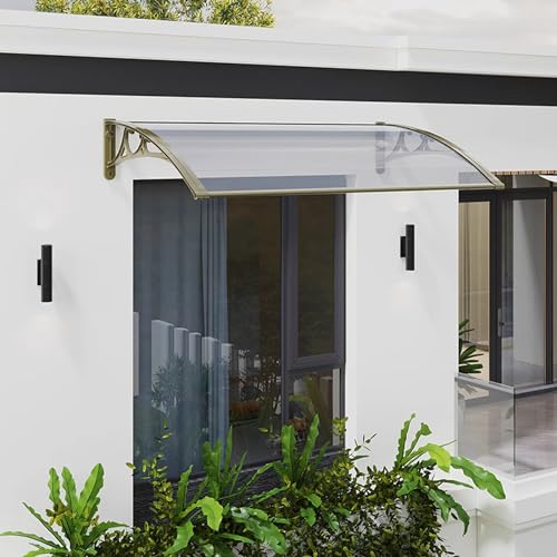 Outdoor Vordach für Haustür & Balkon Gebogener Regenschutz UV- & wasserabweisend Veranda- & Terrassendachung mit Aluminiumhalterung Wetter