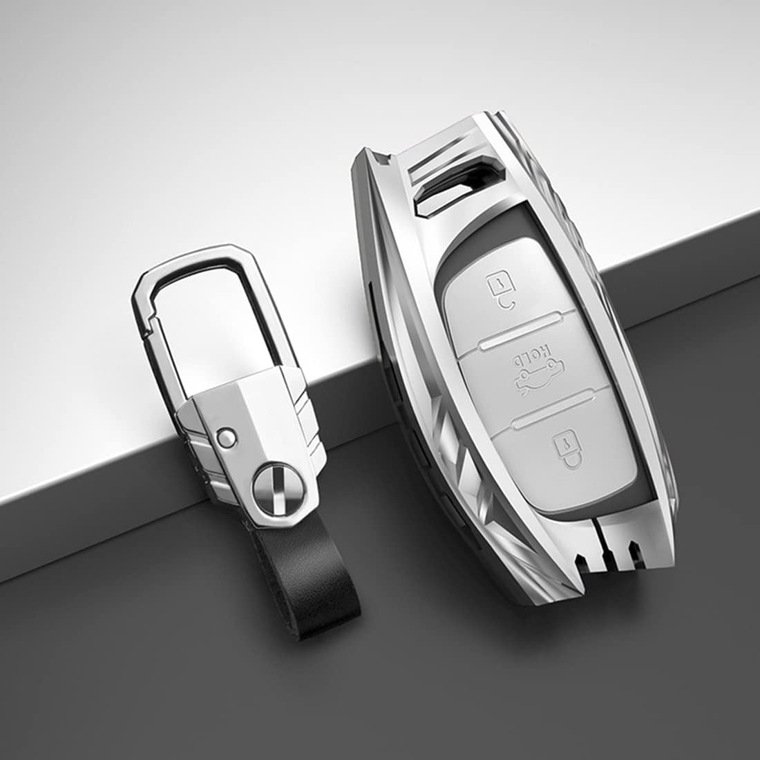 Zinc Alloy Smart Car Key Fob Case Cover for Hyundai Elantra Ioniq Sonata Tucson Elantra GT Smart With Keychain