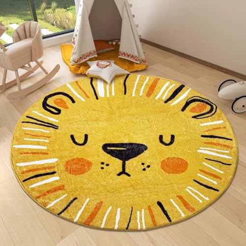 Tapete redondo infantil USTIDE de 120 cm amarillo