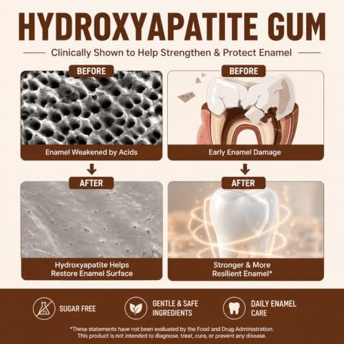 DC24 DAILY CARE Remineralizing Hydroxyapatite Gum, Cinnamon, 90 Ct (30x3) | Dental Gum with Xylitol, Sugar Free, Aspartame & Sucralose Free, Supports Fresh Breath and Oral Health - image 8