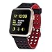 Huishang Replacement Band for 42mm Apple Sport Watch Series 1 / 2 Accessory Soft Silicone Sport Style Strap Wristband (42mm Black Red)
