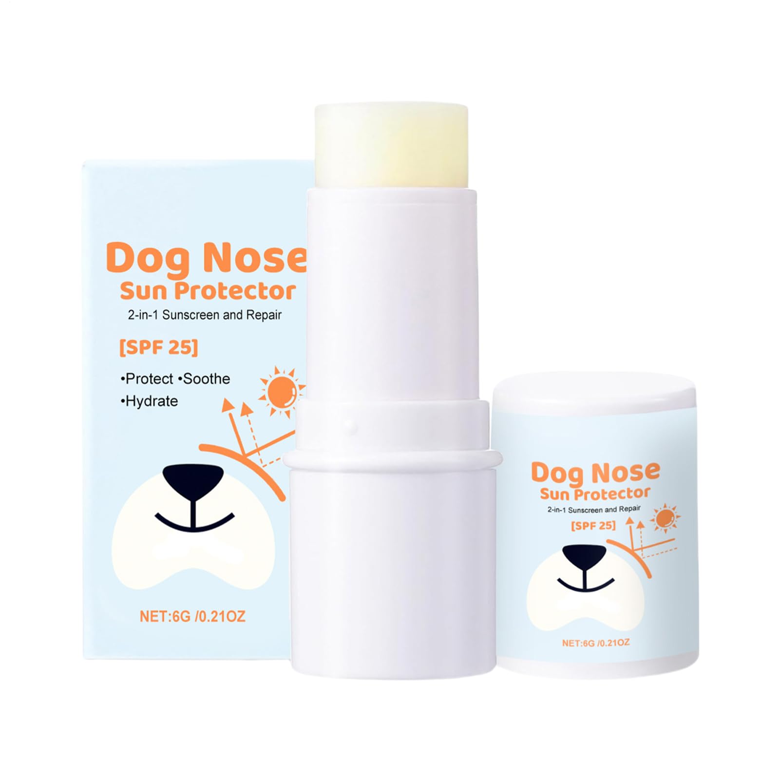 Crème solaire pour chiens – Baume hydratant et apaisant | Crème solaire résistante à l'eau à large spectre, hydratante et apaisante pour animaux de compagnie à peau sèche et sensible et chiots